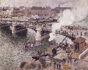 Camille Pissarro, Pont Boieldieu in Rouen,damp weather